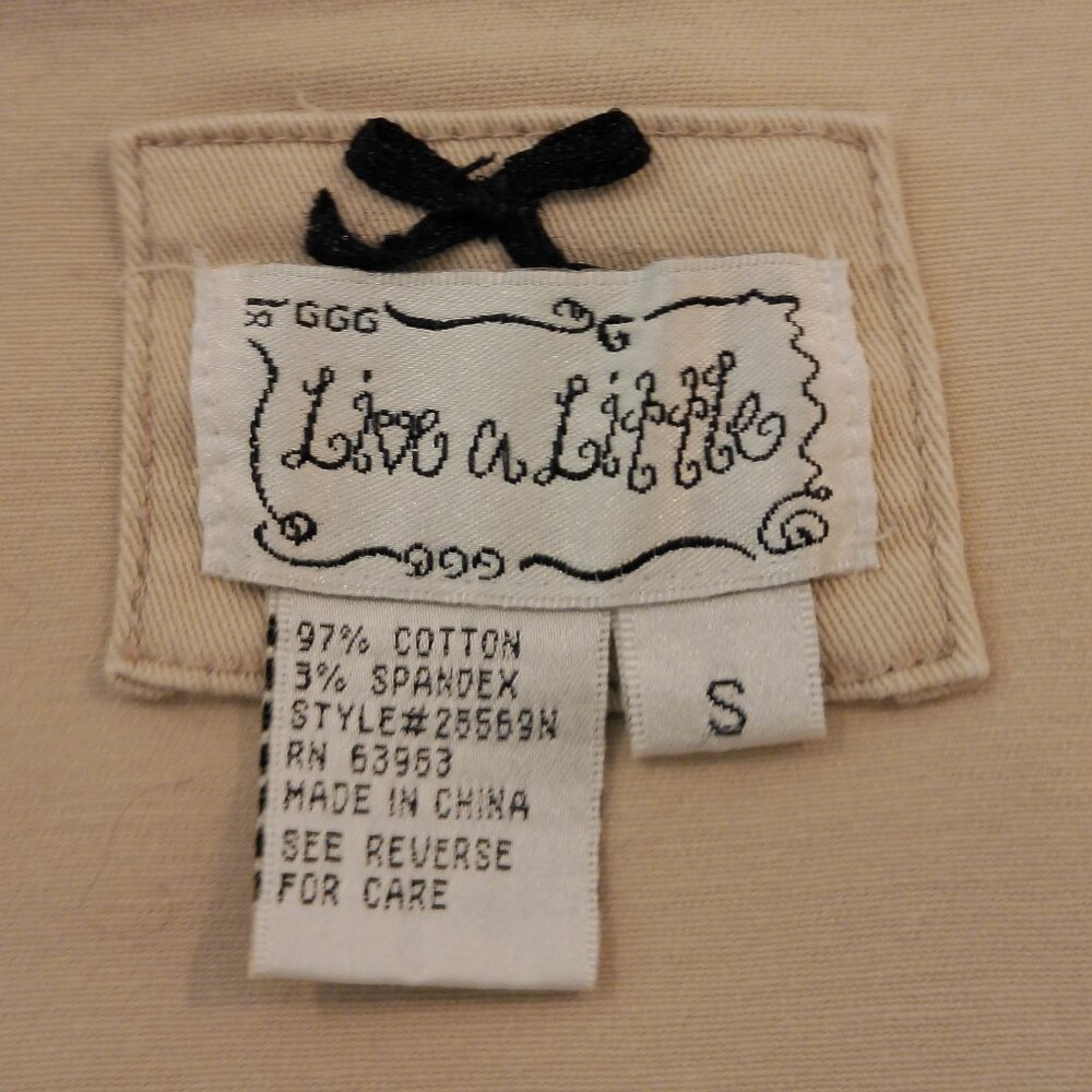 Live A Little Khaki Jacket Sz S - Picture 2 of 7